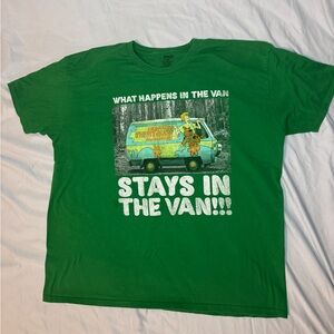 Scooby Doo Mystery Machine Graphic Tee Green XXL What Happens In The Van